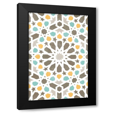 Zellige Board IV Black Modern Wood Framed Art Print by Saunders, Alonzo