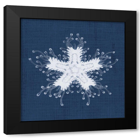 Sea Anemone on Indigo III Black Modern Wood Framed Art Print by Vision Studio