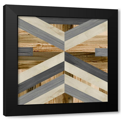 Geometric Inlay I Black Modern Wood Framed Art Print with Double Matting by Vess, June Erica