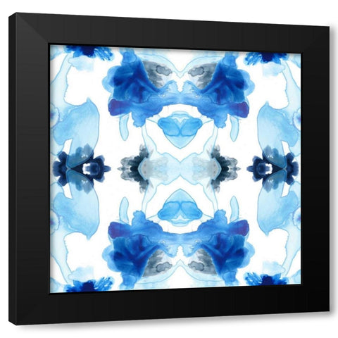 Blue Kaleidoscope I Black Modern Wood Framed Art Print by Vess, June Erica