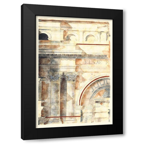 Classical Architecture I GOLD Black Modern Wood Framed Art Print by Vision Studio