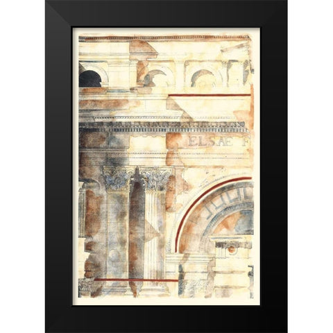 Classical Architecture I GOLD Black Modern Wood Framed Art Print by Vision Studio