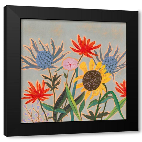 Thistle Bouquet II Black Modern Wood Framed Art Print with Double Matting by Borges, Victoria