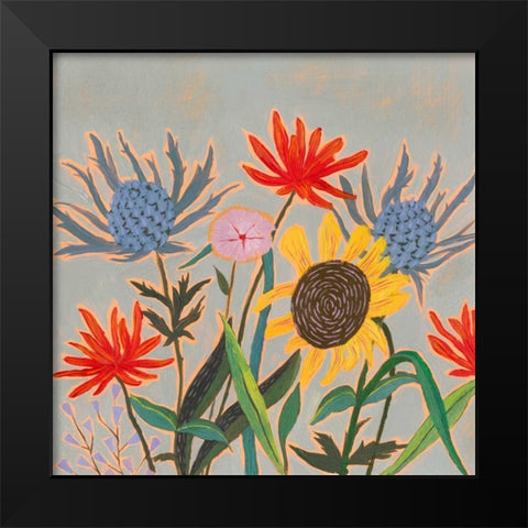 Thistle Bouquet II Black Modern Wood Framed Art Print by Borges, Victoria