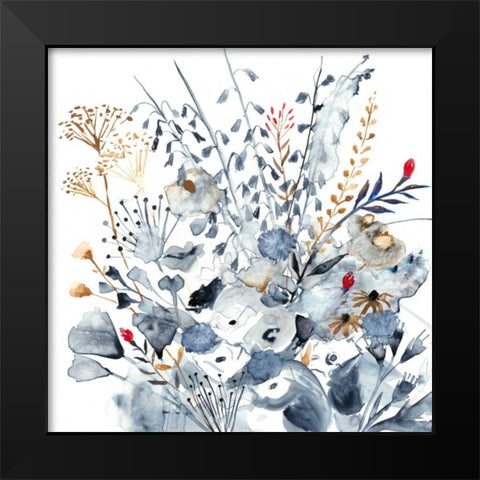 Indigo and Ochre I Black Modern Wood Framed Art Print by Borges, Victoria