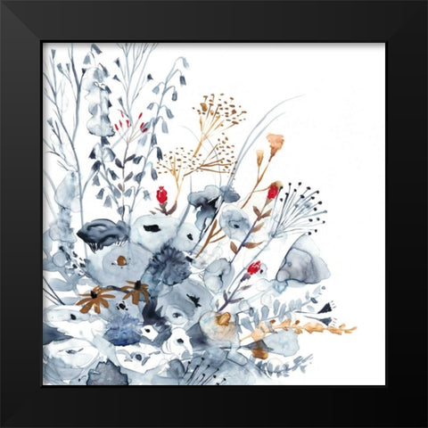 Indigo and Ochre II Black Modern Wood Framed Art Print by Borges, Victoria