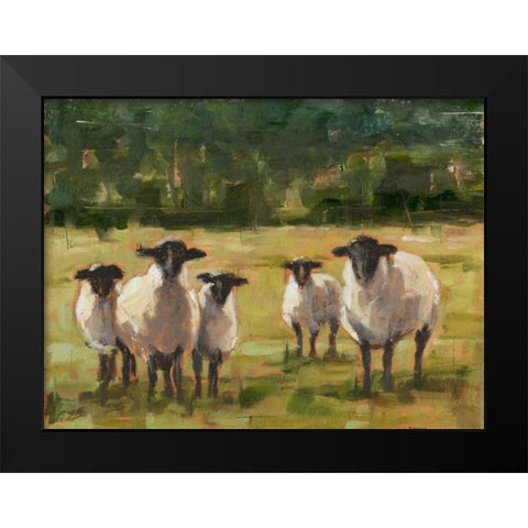 Sheep Family I Black Modern Wood Framed Art Print by Harper, Ethan