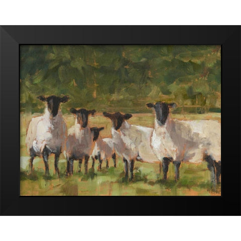 Sheep Family II Black Modern Wood Framed Art Print by Harper, Ethan