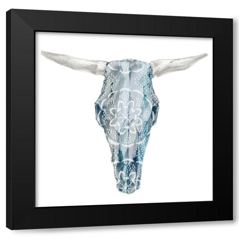 Day of the Dead Skull Mount IV Black Modern Wood Framed Art Print by Studio W