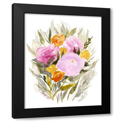 Pastel Sprig I Black Modern Wood Framed Art Print by Borges, Victoria