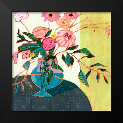 Fanciful Flowers I Black Modern Wood Framed Art Print by Borges, Victoria