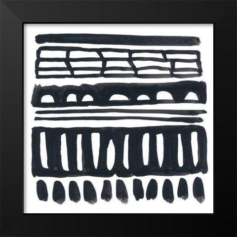Weft I Black Modern Wood Framed Art Print by Vess, June Erica