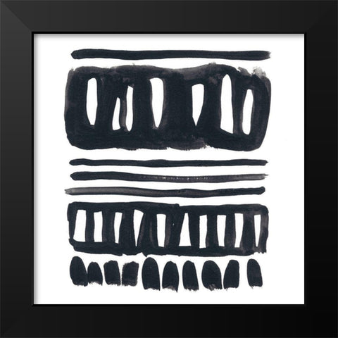 Weft II Black Modern Wood Framed Art Print by Vess, June Erica