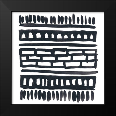 Weft III Black Modern Wood Framed Art Print by Vess, June Erica
