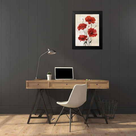 Poppy Bouquet III Black Modern Wood Framed Art Print by Scarvey, Emma
