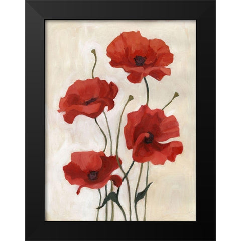 Poppy Bouquet III Black Modern Wood Framed Art Print by Scarvey, Emma