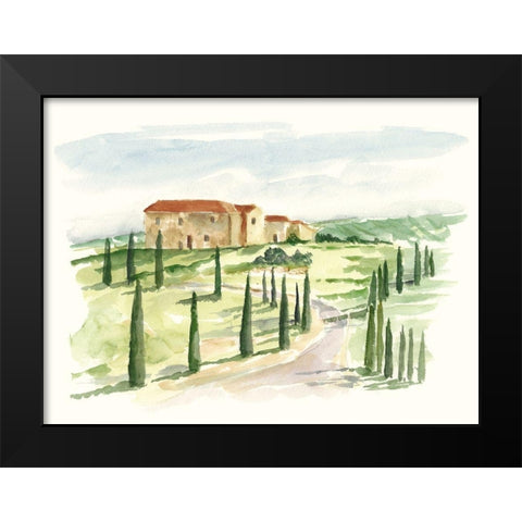 Watercolor Tuscan Villa I Black Modern Wood Framed Art Print by Harper, Ethan