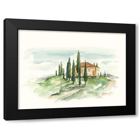 Watercolor Tuscan Villa II Black Modern Wood Framed Art Print by Harper, Ethan