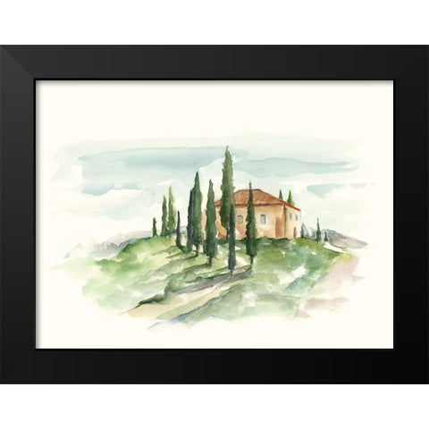 Watercolor Tuscan Villa II Black Modern Wood Framed Art Print by Harper, Ethan