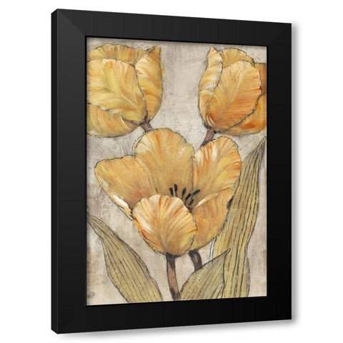 Ochre and Grey Tulips II Black Modern Wood Framed Art Print by OToole, Tim