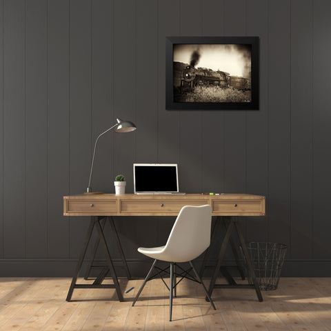 Train Arrival I Black Modern Wood Framed Art Print by Drost, David