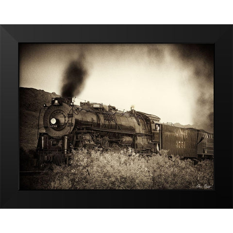 Train Arrival I Black Modern Wood Framed Art Print by Drost, David