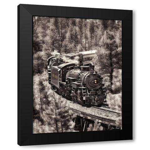 Train Arrival III Black Modern Wood Framed Art Print by Drost, David