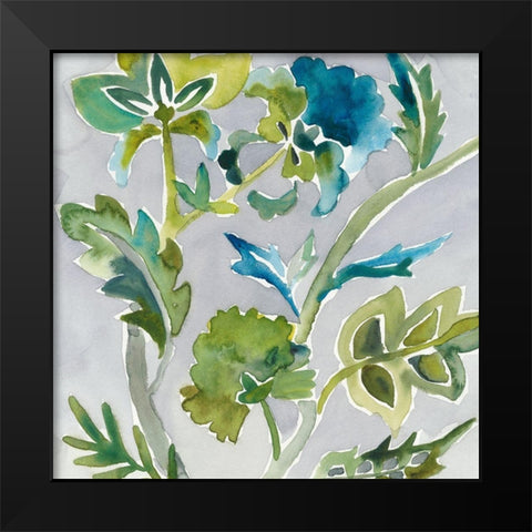 Batik Vines I Black Modern Wood Framed Art Print by Zarris, Chariklia