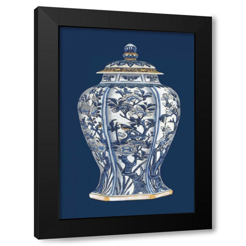 Blue and White Porcelain Vase I Black Modern Wood Framed Art Print by Vision Studio