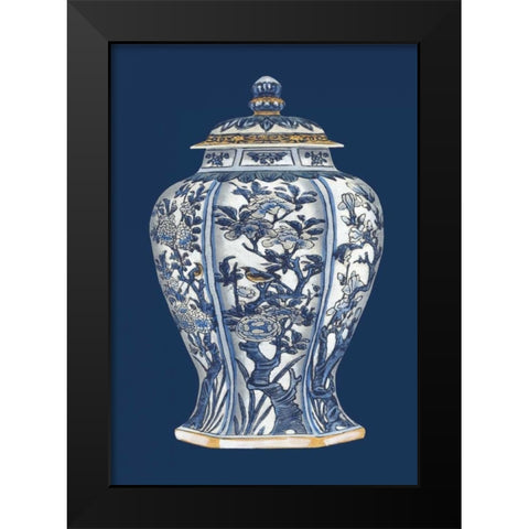 Blue and White Porcelain Vase I Black Modern Wood Framed Art Print by Vision Studio