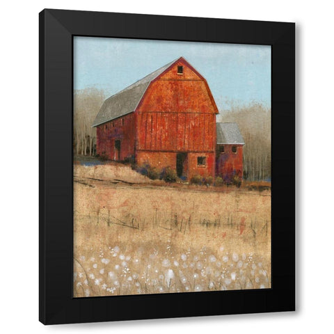 Red Barn View I Black Modern Wood Framed Art Print by OToole, Tim