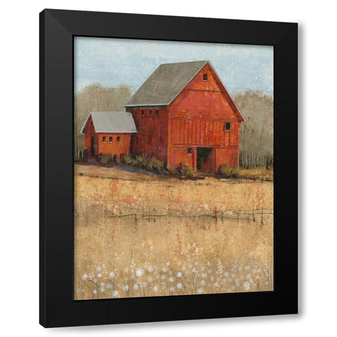 Red Barn View II Black Modern Wood Framed Art Print by OToole, Tim