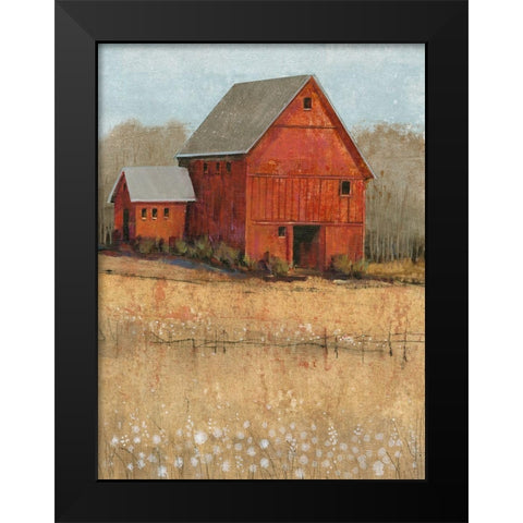 Red Barn View II Black Modern Wood Framed Art Print by OToole, Tim