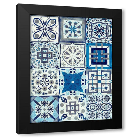 Kaleidoscope Tile I Black Modern Wood Framed Art Print by Borges, Victoria