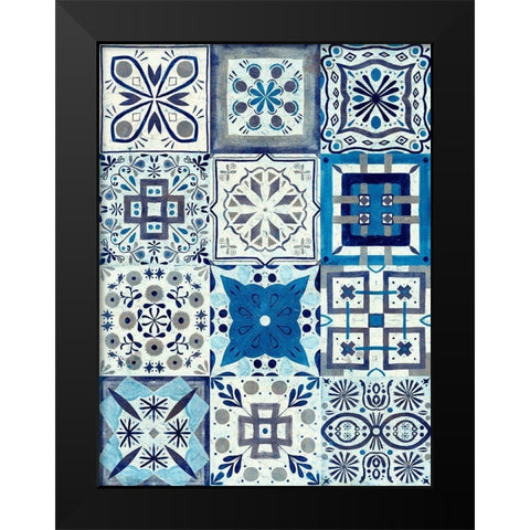 Kaleidoscope Tile I Black Modern Wood Framed Art Print by Borges, Victoria
