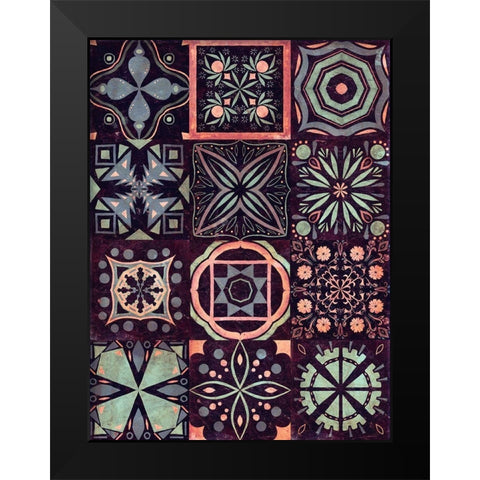 Kaleidoscope Tile II Black Modern Wood Framed Art Print by Borges, Victoria
