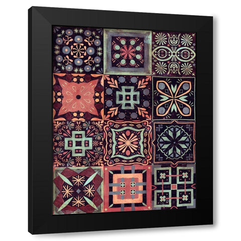 Kaleidoscope Tile IV Black Modern Wood Framed Art Print by Borges, Victoria