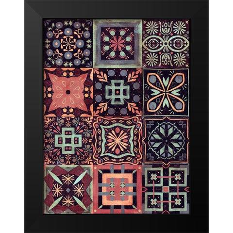 Kaleidoscope Tile IV Black Modern Wood Framed Art Print by Borges, Victoria