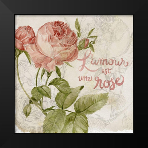 Rose Romance I Black Modern Wood Framed Art Print by Parker, Jennifer Paxton
