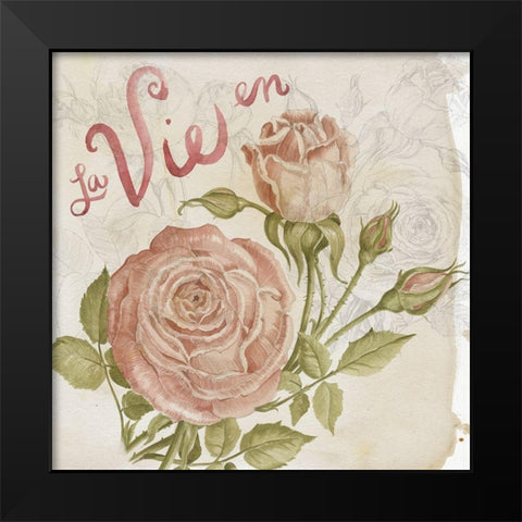 Rose Romance II Black Modern Wood Framed Art Print by Parker, Jennifer Paxton