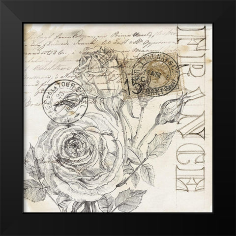 Rose Romance III Black Modern Wood Framed Art Print by Parker, Jennifer Paxton