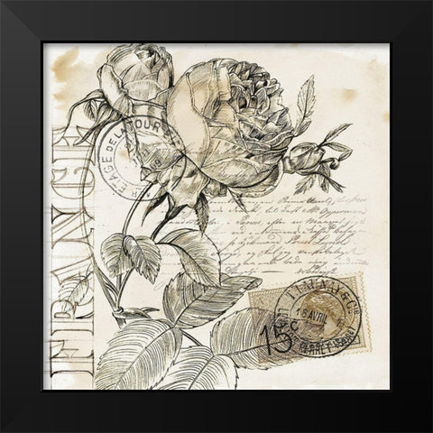 Rose Romance IV Black Modern Wood Framed Art Print by Parker, Jennifer Paxton