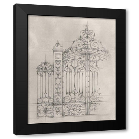 Iron Gate Design I Black Modern Wood Framed Art Print by Harper, Ethan