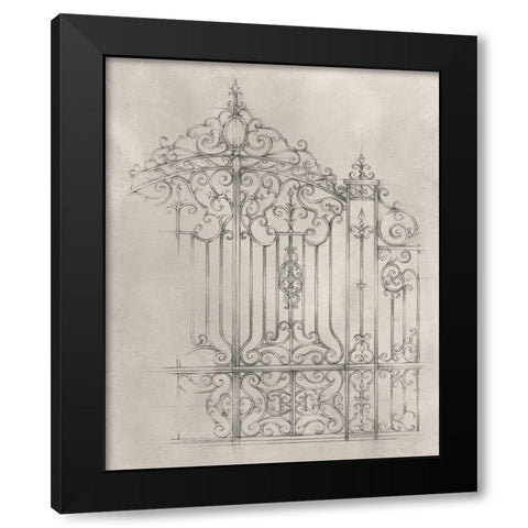 Iron Gate Design II Black Modern Wood Framed Art Print by Harper, Ethan