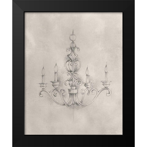 Chandelier Schematic III Black Modern Wood Framed Art Print by Harper, Ethan
