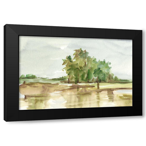 Muted Watercolor II Black Modern Wood Framed Art Print by Harper, Ethan