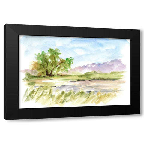 Vibrant Watercolor II Black Modern Wood Framed Art Print by Harper, Ethan
