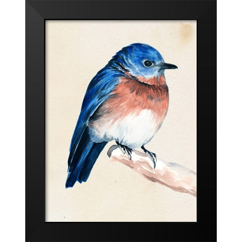 Little Bird on Branch I Black Modern Wood Framed Art Print by Parker, Jennifer Paxton