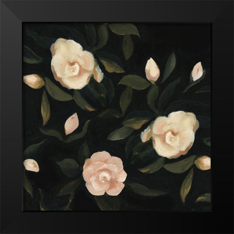 Evening Gardenias I Black Modern Wood Framed Art Print by Scarvey, Emma
