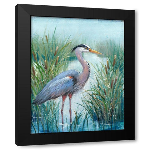 Marsh Heron I Black Modern Wood Framed Art Print with Double Matting by OToole, Tim